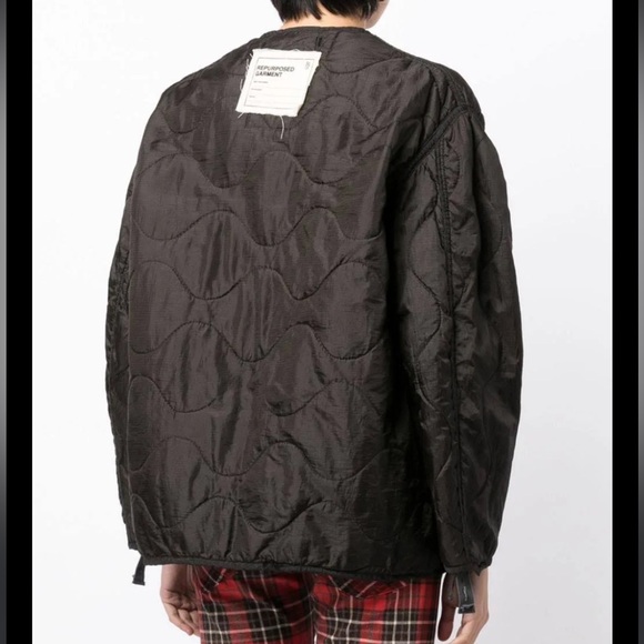 R13 Black Tape Tie Bomber Jacket - Picture 2 of 9